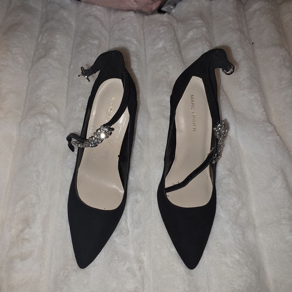 Marc Fisher Shoes - Marc Fisher Black Heels with Crystal Embellishments